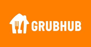 Grubhub logo on an orange background.